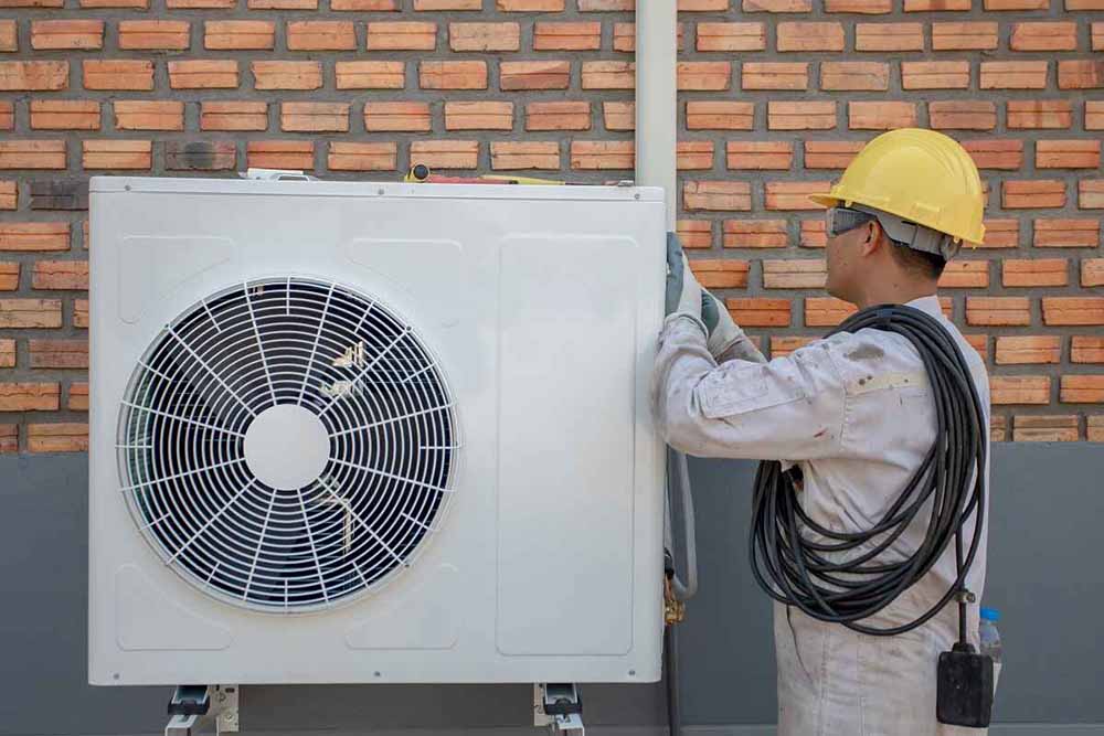 On The Double! technician installing a new HVAC system