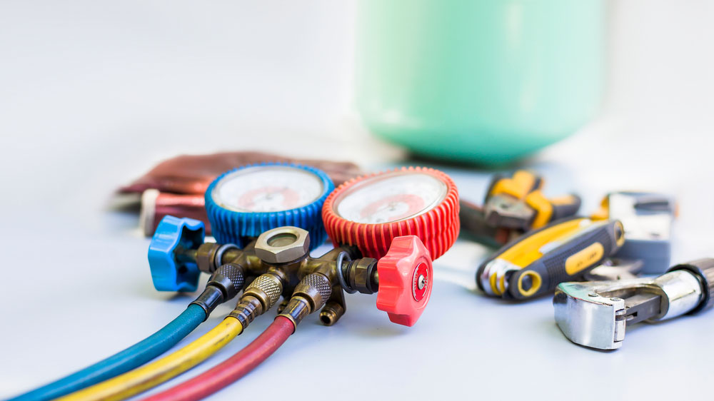 close-up of advanced HVAC diagnostic tools