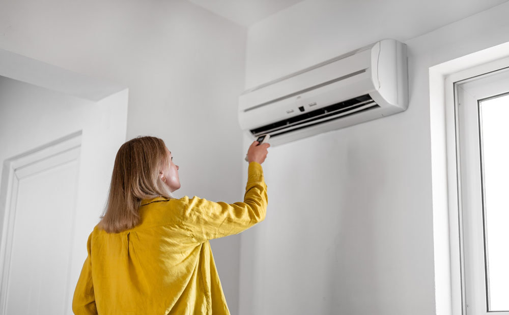 person using AC